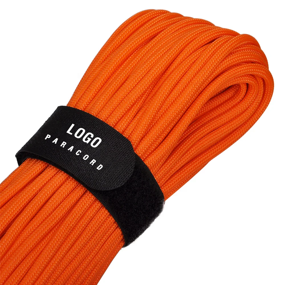 Однотонного цвета на открытом воздухе Выживание 100% нейлон Паракорд 550 4 мм парашютный канат 7 Прядный плетеный Канат