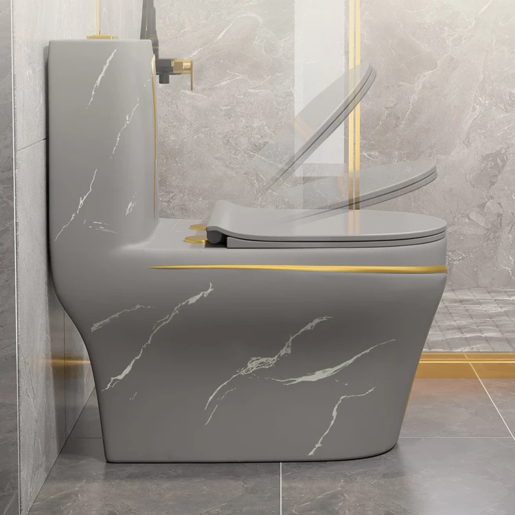 MEIYANI Stone Marble Design Rimless Flushing One Piece Toilet