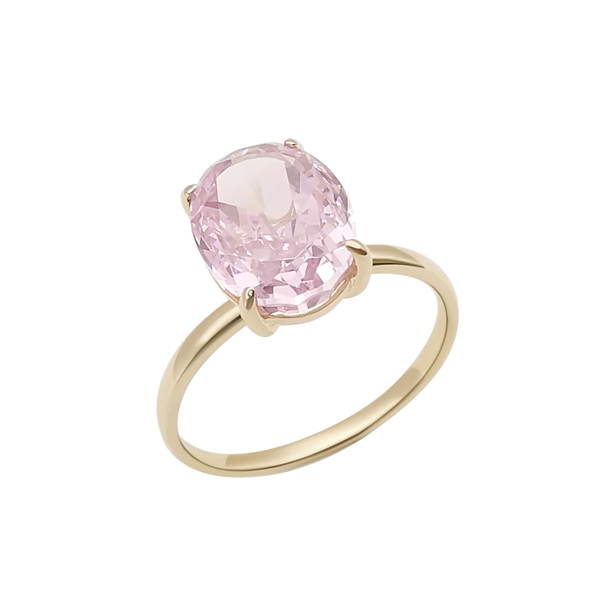 Solid Gold Solitaire Ring Luxury Big Stone Real 14k Solid Gold Ring Custom 9K 14K 18K Wedding Ring Jewelry