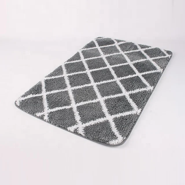 Hot sale Bath Rug Set Bathroom Geometric Microfiber Bath Mat Water Absorbent Bathroom Rug Shower Rugs