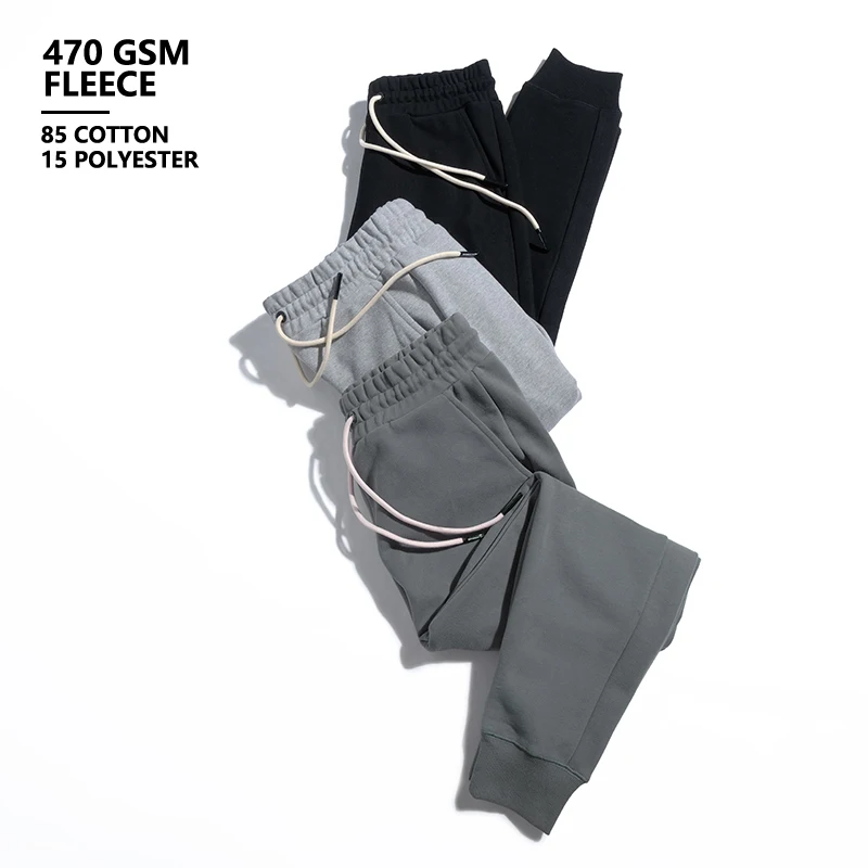 YLS Manufacturer Men 470Grams Heavy Weight Sweatpants Custom Embroidery Logo Blank Jogger Hombre Pantalon