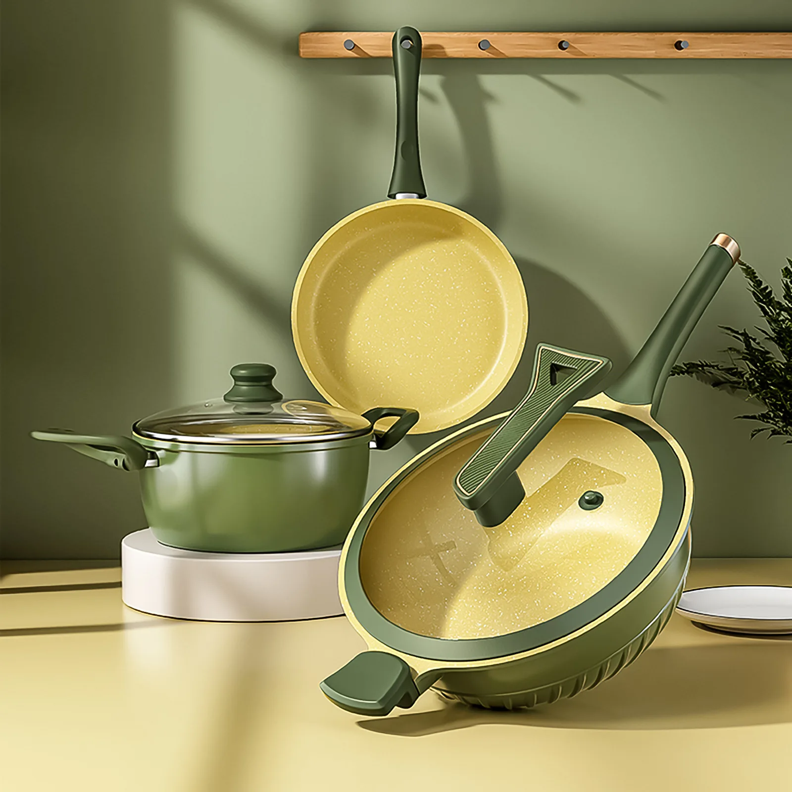 Non Stick Cookware Pot Die Casting Wok Aluminum Set Cookware Pans and Pots Set Kitchen Customized