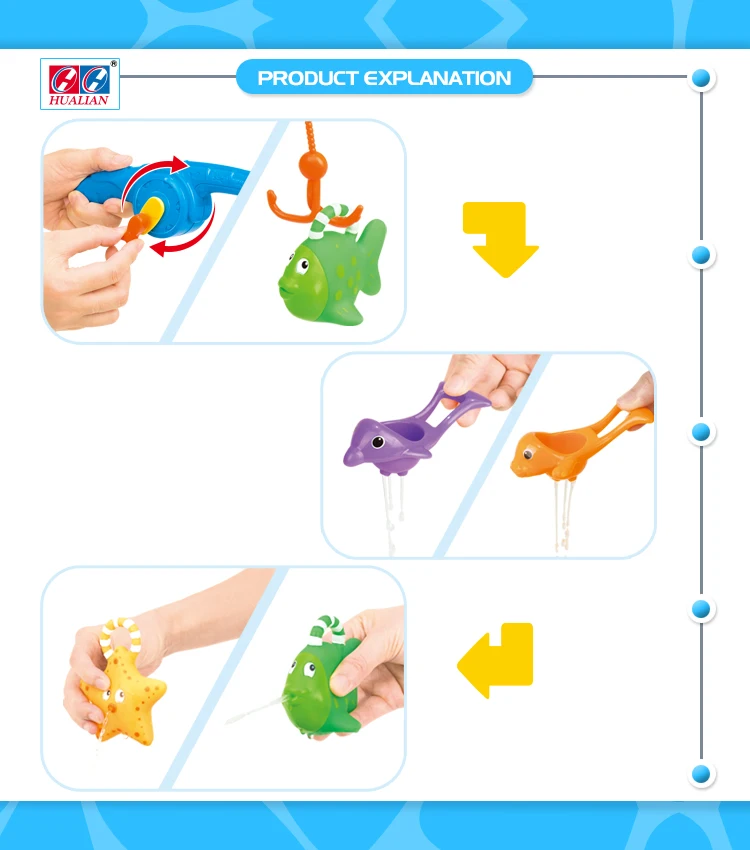 Fishing Toy Set Water Beach Toys Children Play set Fish Crab Sea Animal PVC Toys