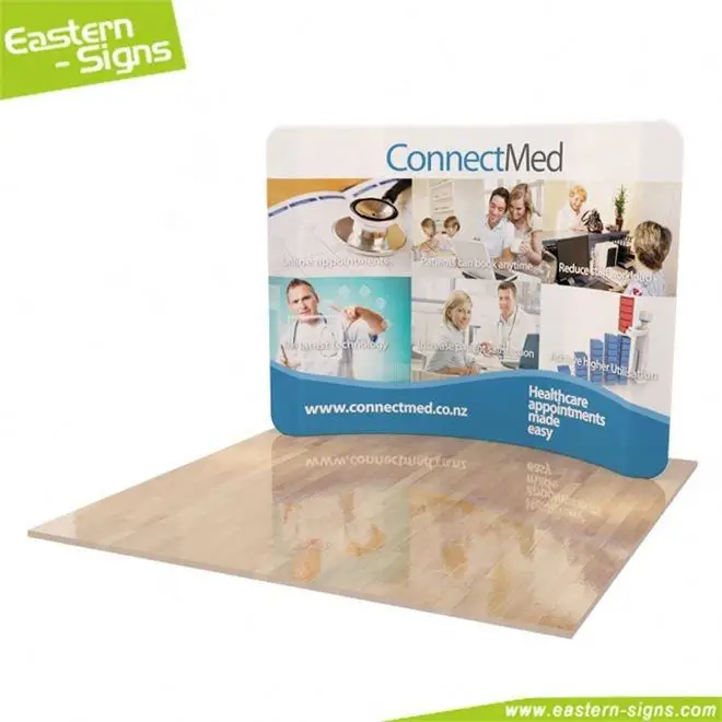 Eastern Signs Cheap Price Curved Backdrop Stand Wedding Backdrop Stands 10ft Tension Fabric Display Tradeshow Exhibition Booth