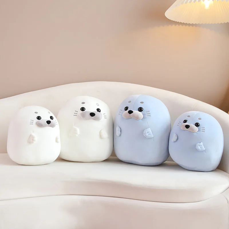 Hot Sale Kawaii Sea Animal Pillow Super Soft Fat Cartoon Cylinder Stuffed Seal Stuffed Animals Plush Toys