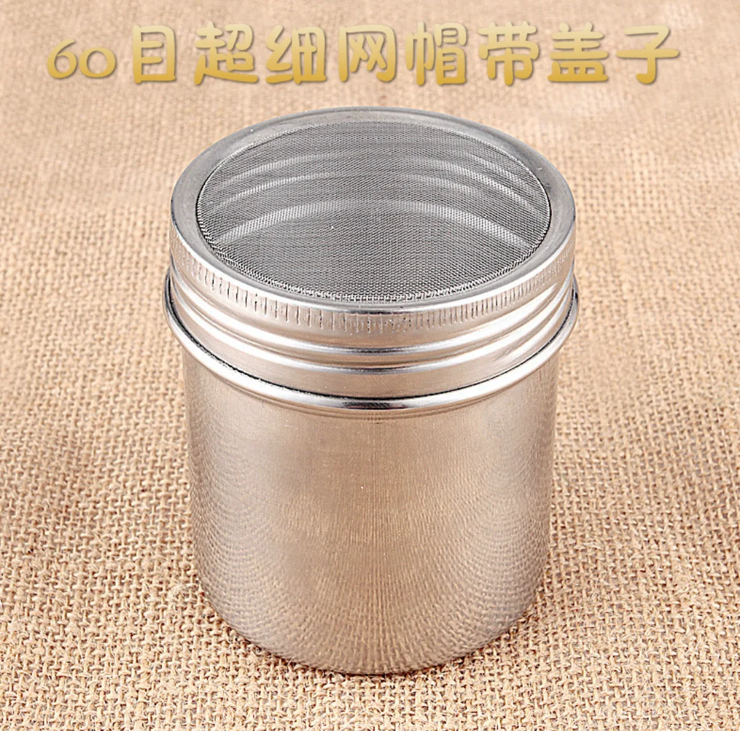 New Durable Kitchen Metal Spice Jar Stainless Steel Flavoring Bottle With A Lid Mesh Powder Sugar Shaker
