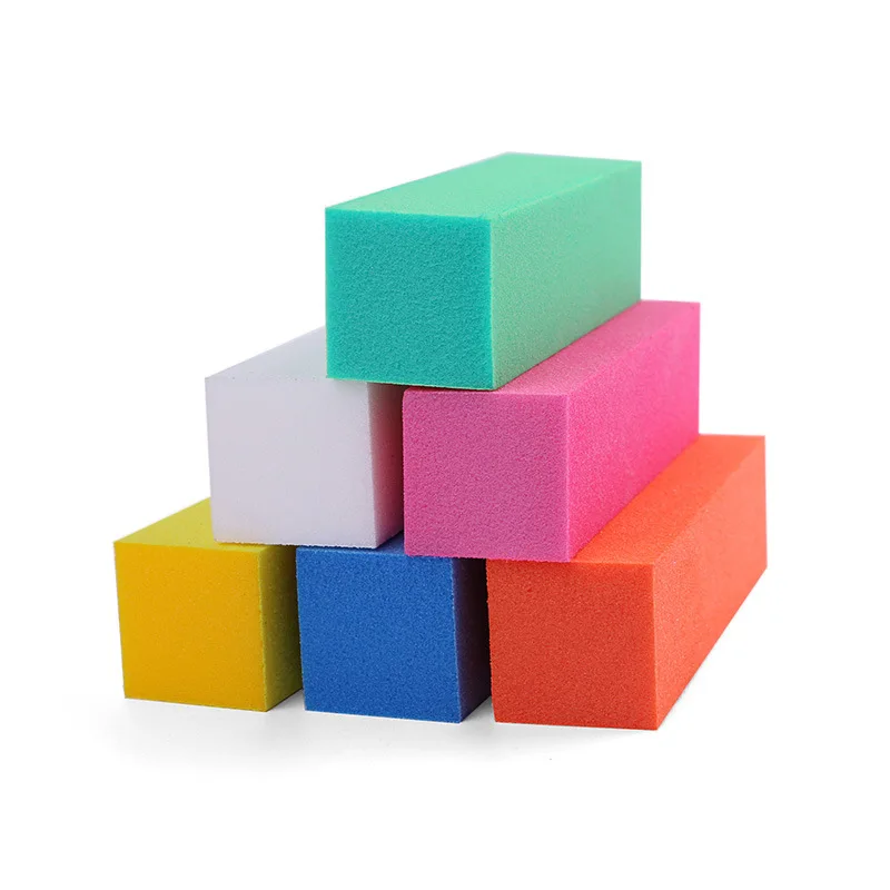 Manicure Tool Custom Emery Fluorescence Board Block Square Sponge Nail File BufferWholesale