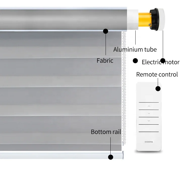 High Quality 120-Inch Smart Motorized Blackout Zebra Blinds Corded Remote Control for Home Alexa Compatible Roller Shades