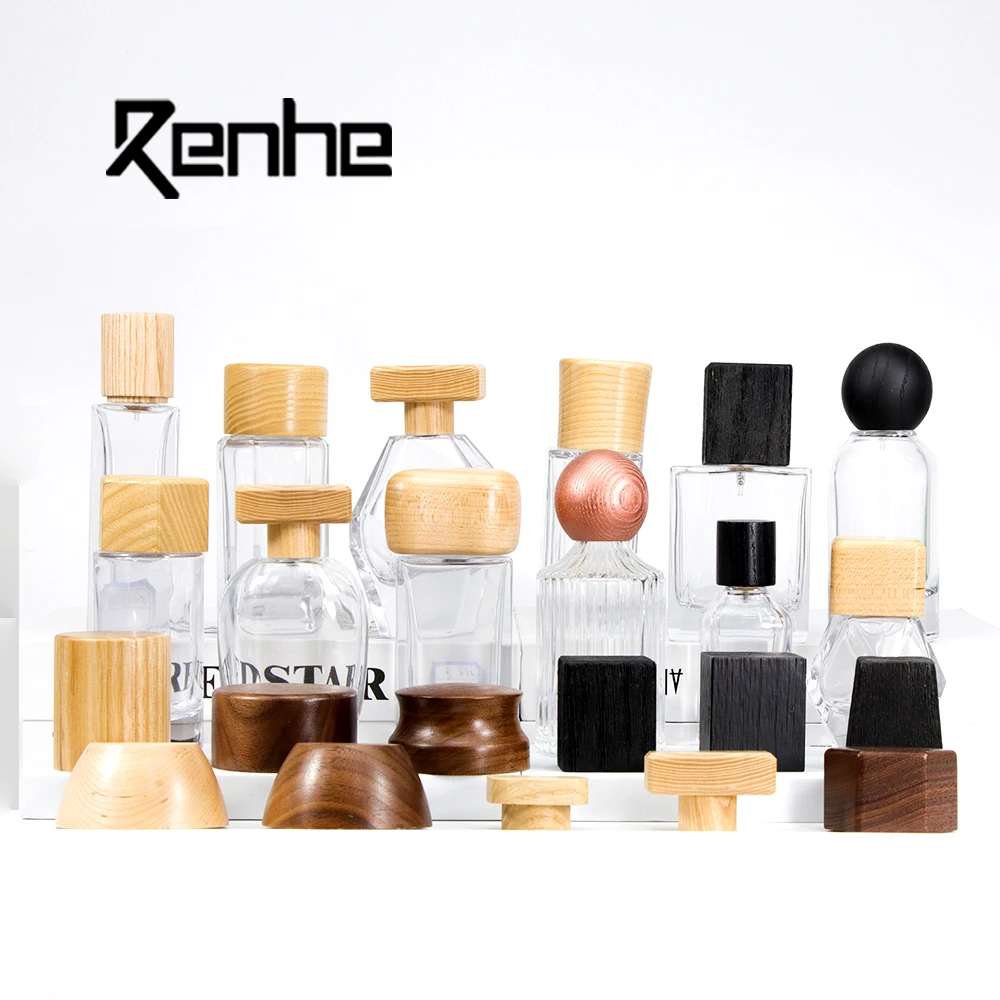 Factory Wholesale Custom Logo Natural Various Unique Spray Bottle Sealing perfume bottle with wooden cap