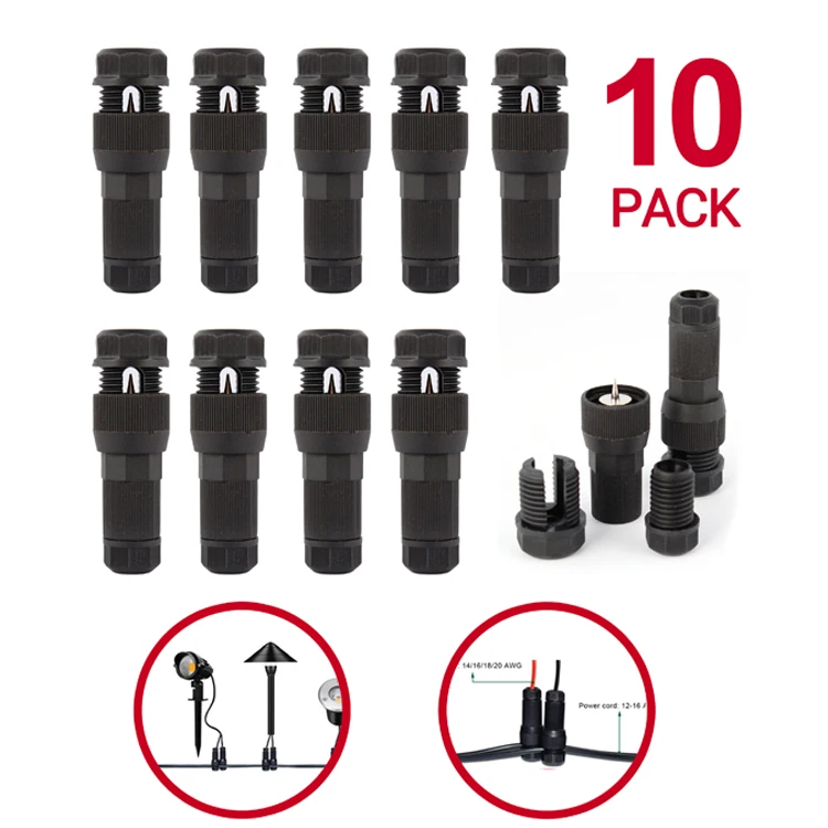 Hanstar 10 pack Landscape Low Voltage Wire Connector Quick Lock Punctured Landscape Cable for 12-14