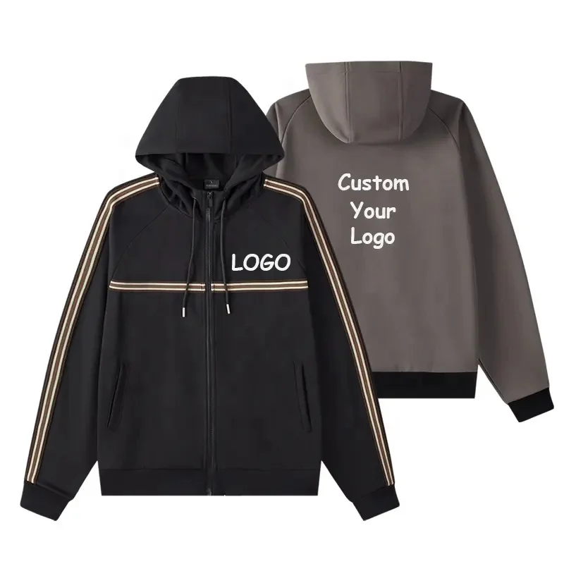 Wholesale Custom Sweatshirts Mens Sport Coat Long sleeve Warm Classic Casual Full zip Hoodie,Dropshipping Training Jacket