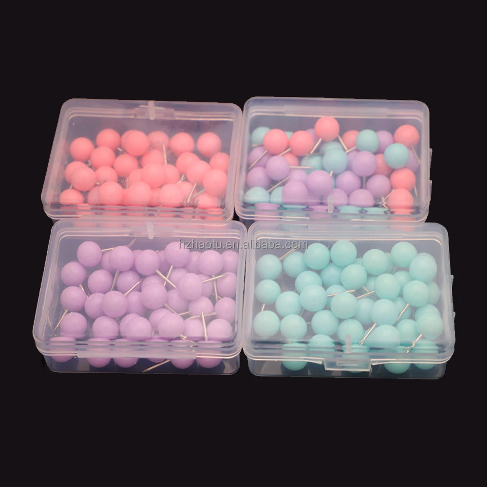 Plastic Metal Bulletin Board Round Head Cute Thumb Tacks Push