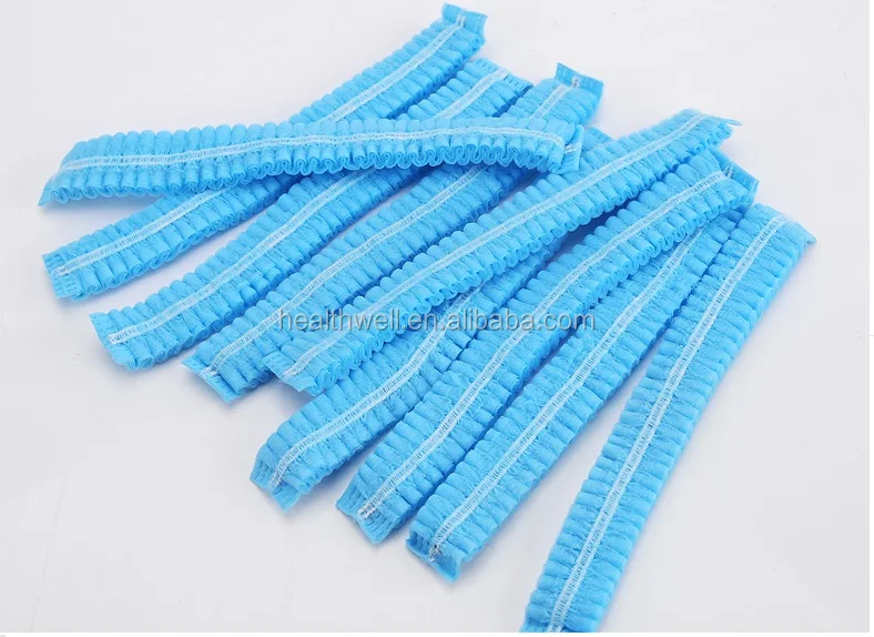 Disposable Hair Net Food Factory / Spa / personal care Head Cover Elastic Non Woven Disposable Clip Cap Mob Cap