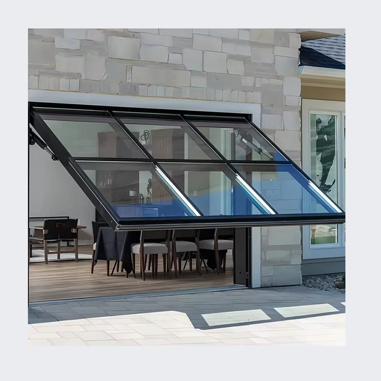 Customized size one piece modern glass panel lift garage door cost