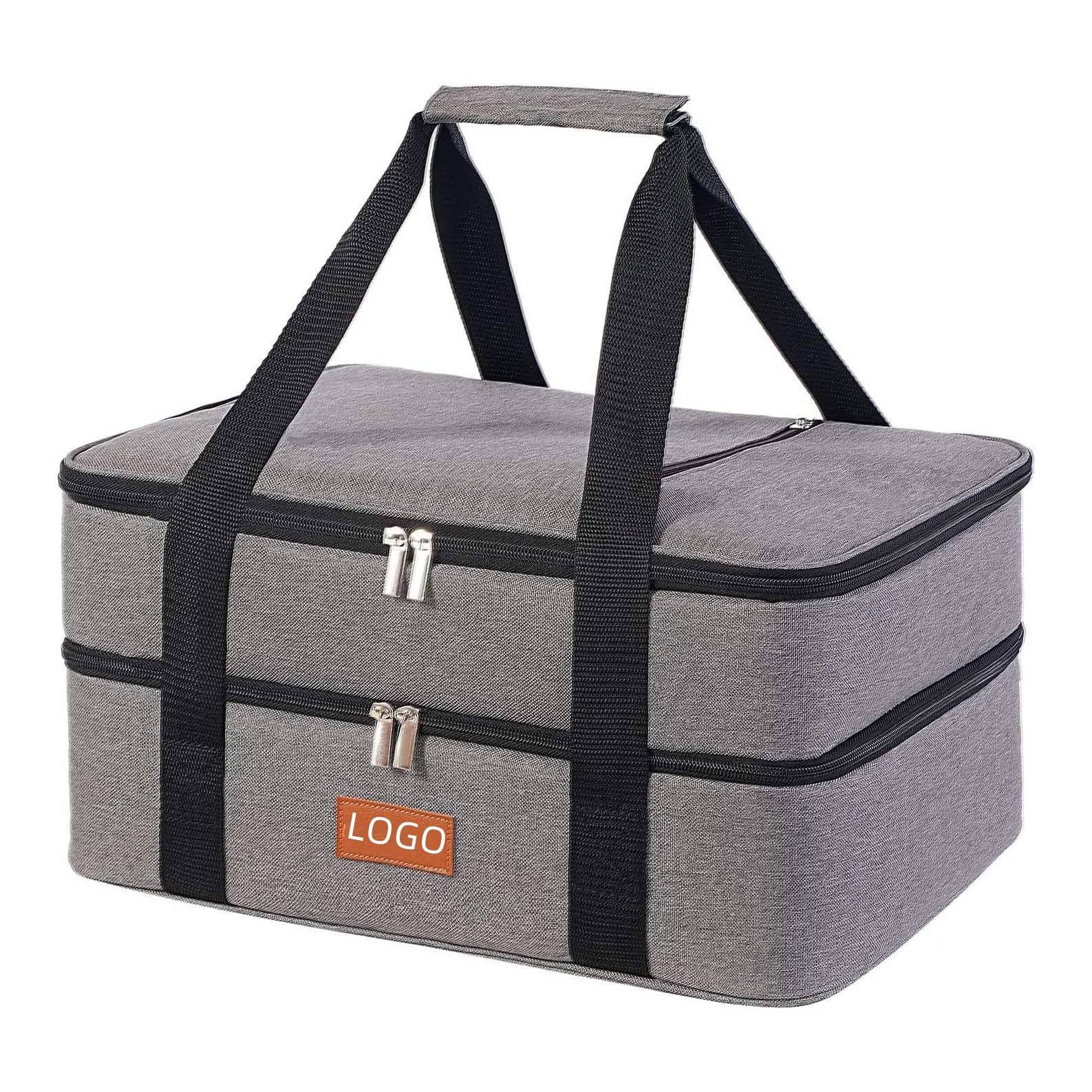 Factory Offered Picnic Cooler Lunch Bag Insulated Thermal Food Carrier Insulated Single Double Decker Casserole Carrier