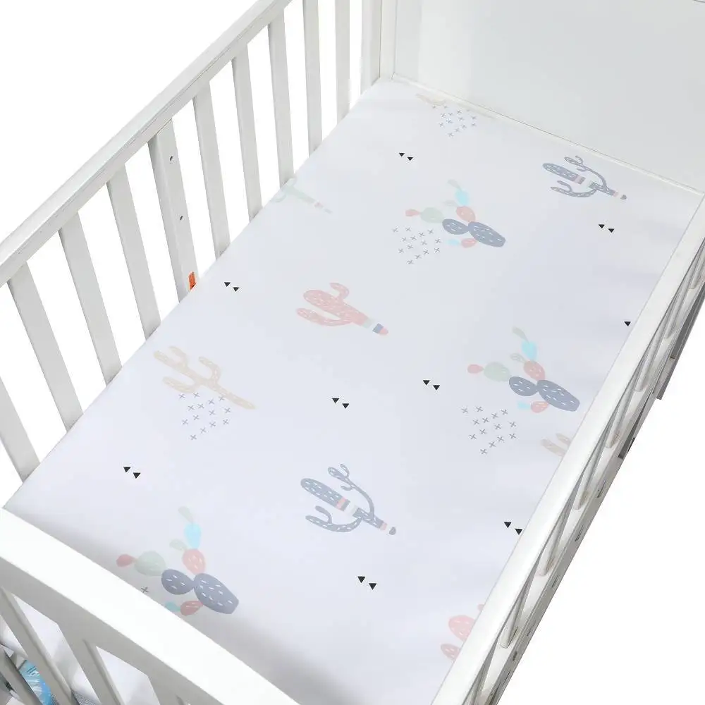 Foldable waterproof mattress protector cot Crib sheet set 100% cotton baby bed cover