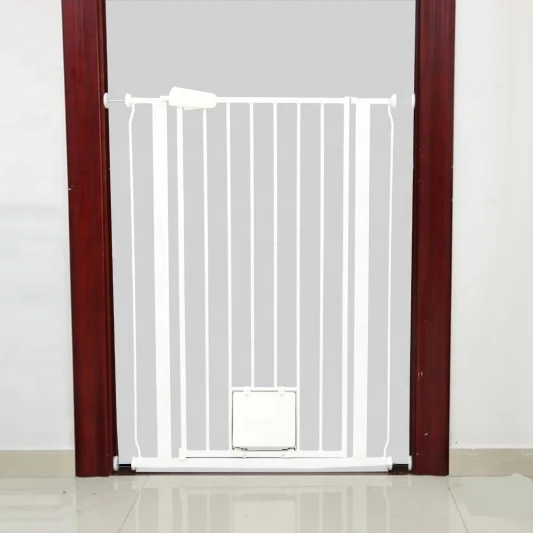 
pet safety gate with cat flap 