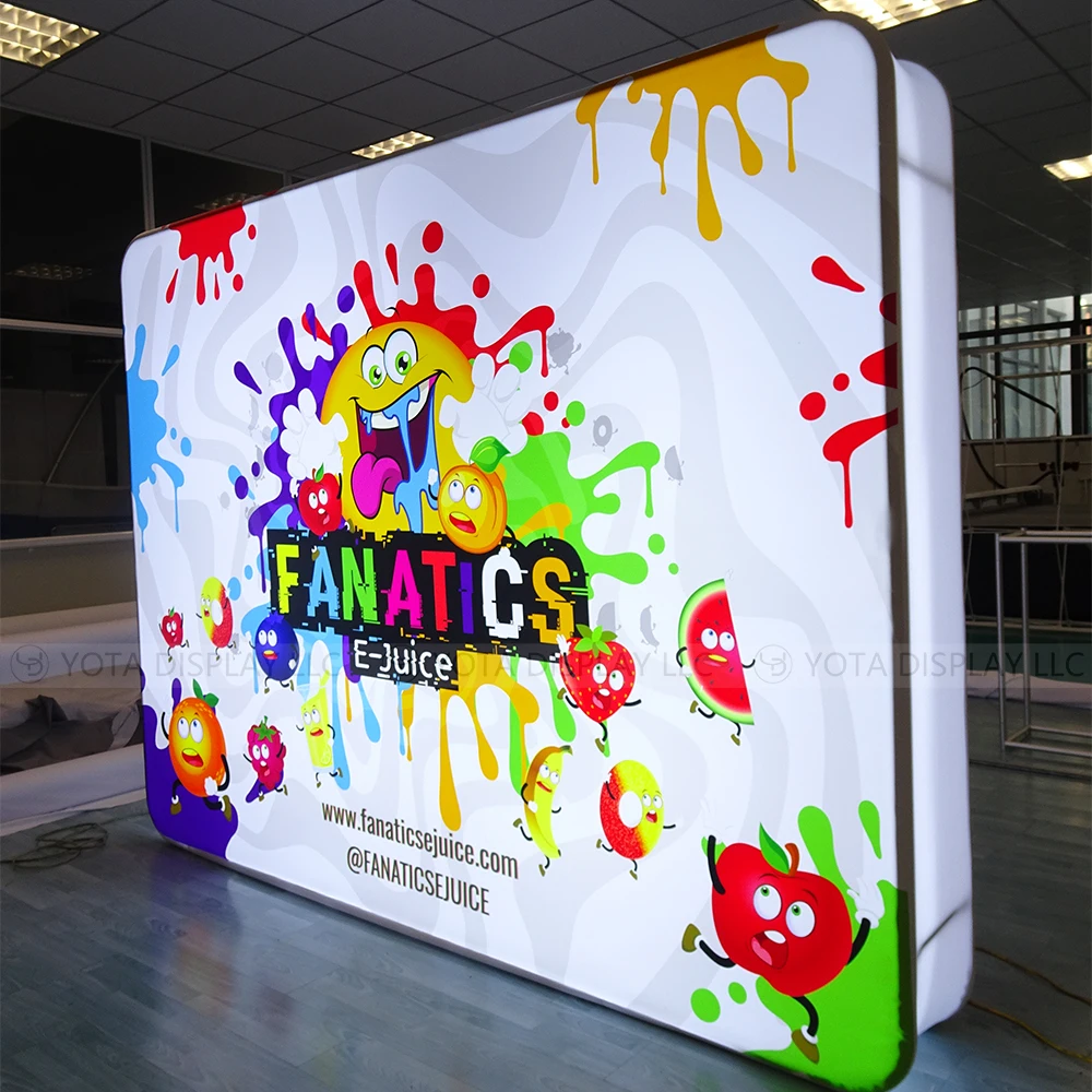 10x10 Custom Aluminum Portable Tool Free Trade Show Modular Backlit Wall Led Light Box Backdrop