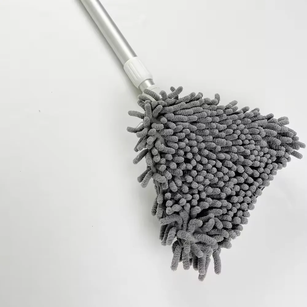 Qiyun Aluminum Triangle Mop with Long Telescopic Handle Deep Cleaning Dry and Wet Mop for Wall Dust Removal