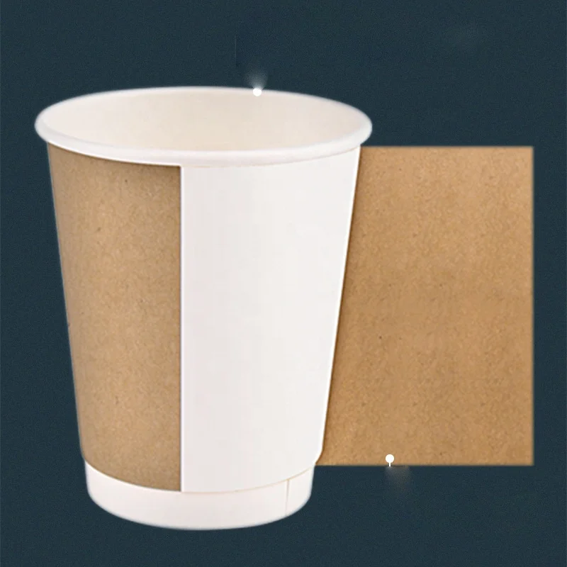 Coffee cup one-time wholesale customized take-away hot drink cup stall double cow milk Paper tea cup