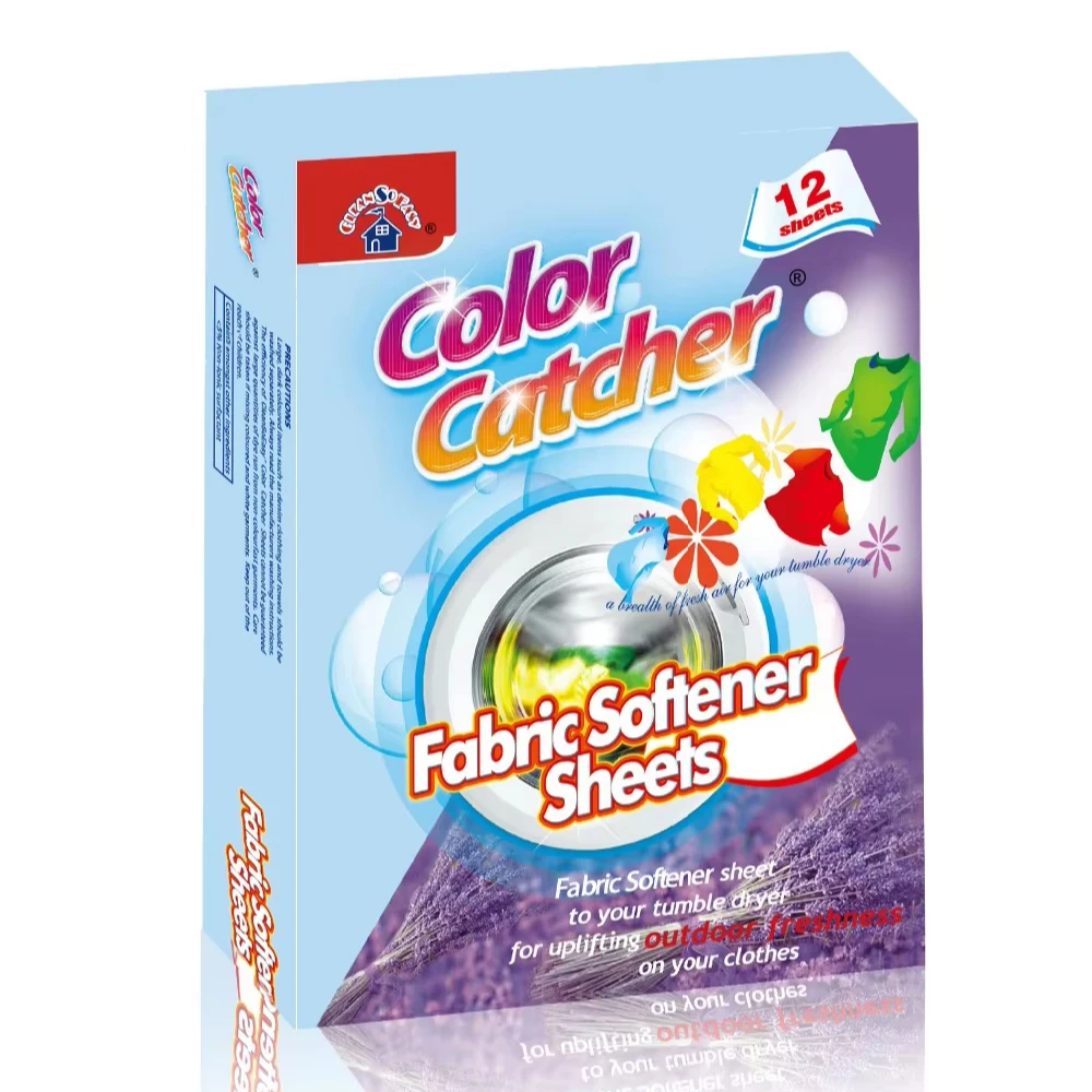 Cheap CC-02  color dye fabric grabber sheet +  fabric softener sheet 2-in-1 helpful for washing mix load