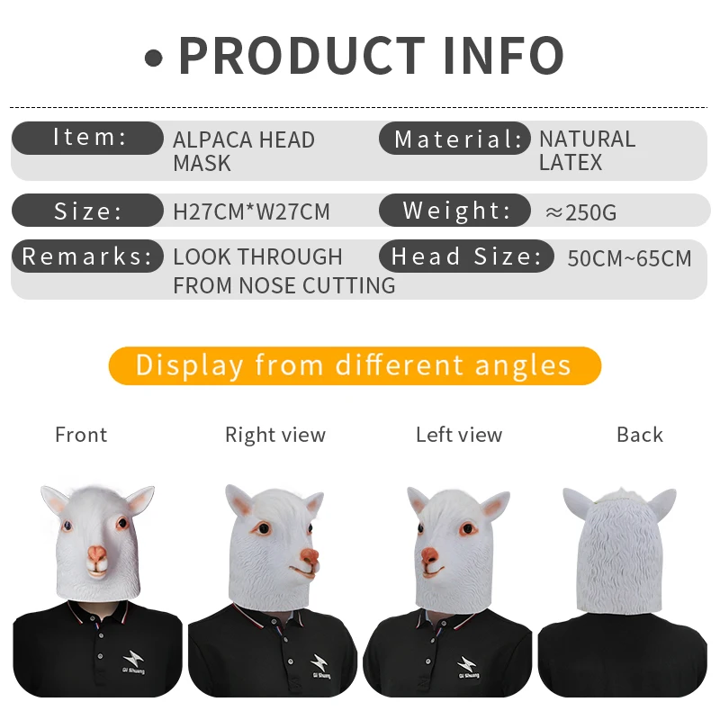 Halloween Novelty Sheep Animal Mask Funny Movie Cosplay Realistic Latex Goat Antelope Llama Party Animal Mask