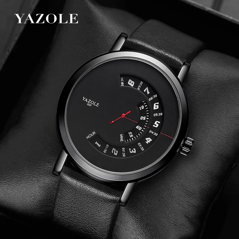 YAZOLE 509 Роскошные мужские кварцевые часы хорошего качества с кожаным ремешком водонепроницаемые спортивные OEM/ODM наручные