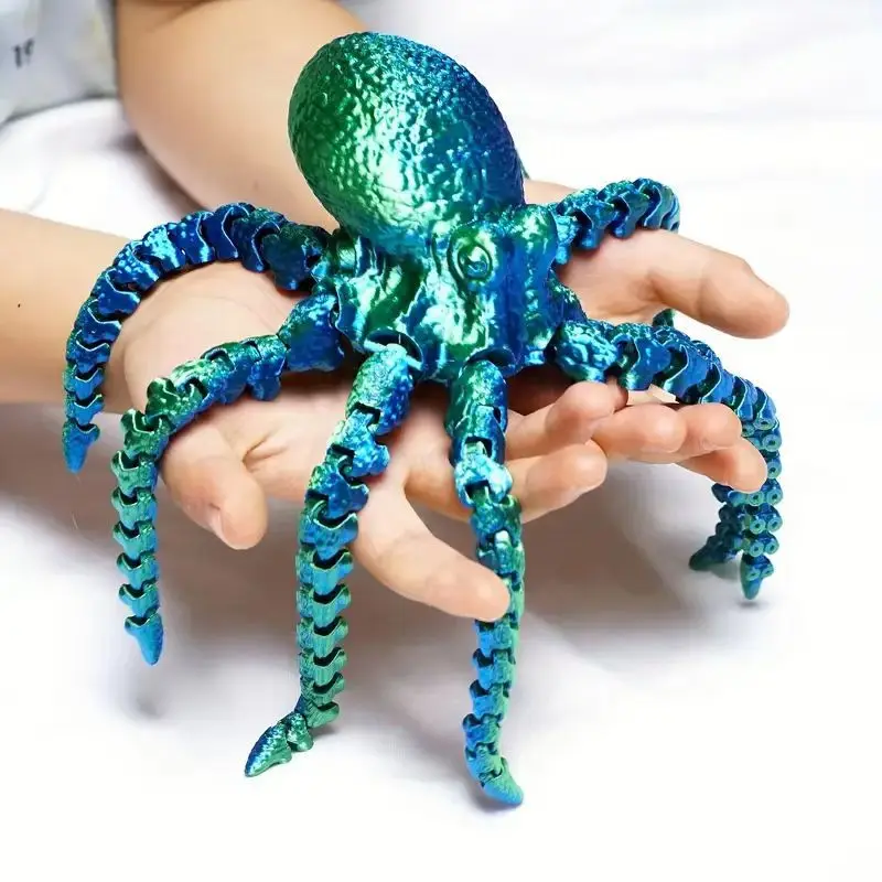 Hot Sale 3D Printed Octopus Toy 3D Printed Articulated Octopus Fidget Toys for Kid Flexible Crystal Octopus Toys