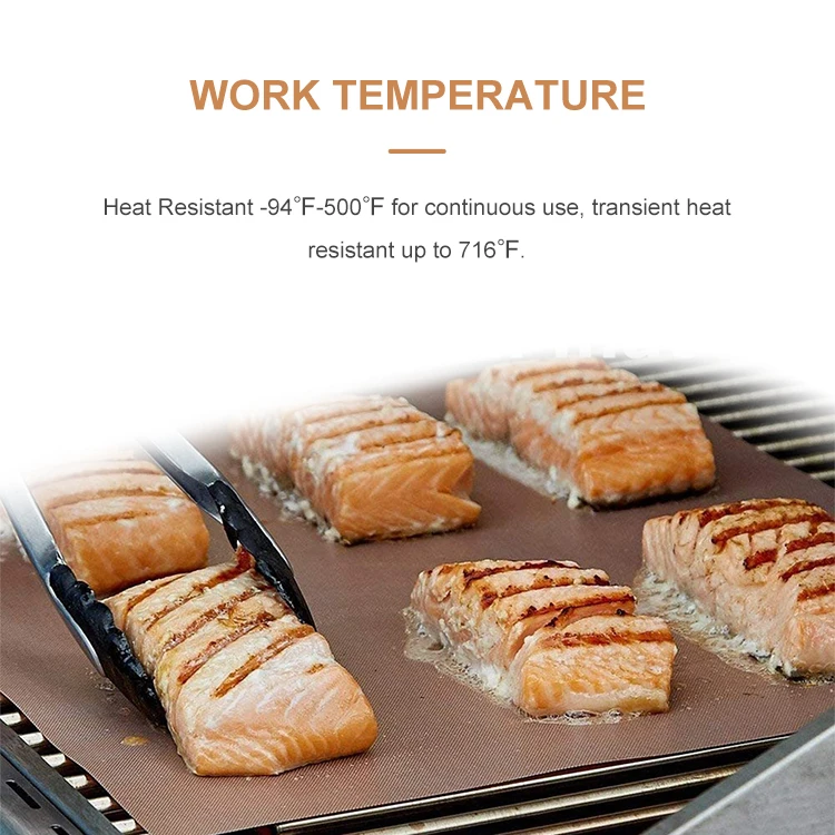 
40x33cm Charcoal Non Stick Copper BBQ Grill Mat for Grilling 