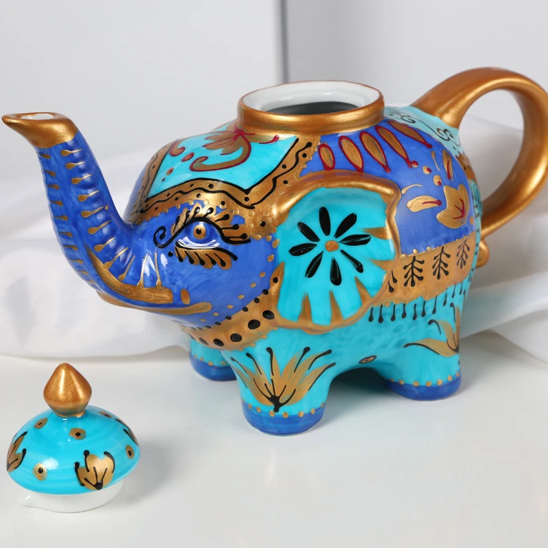 Custom Printing Ceramic Handmade Teapot Hand-painted Coffee Pot Porcelain Tea for One