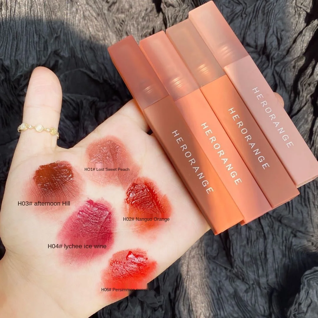  HERORANGE водостойкая жидкая губная помада oem make up 6 оттенков с милой упаковкой минеральная MSDS