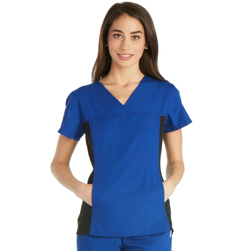OEM&ODM Beauty Fashionable V-NECK Unisex Caribbean Blue Scrub Nursing Uniform