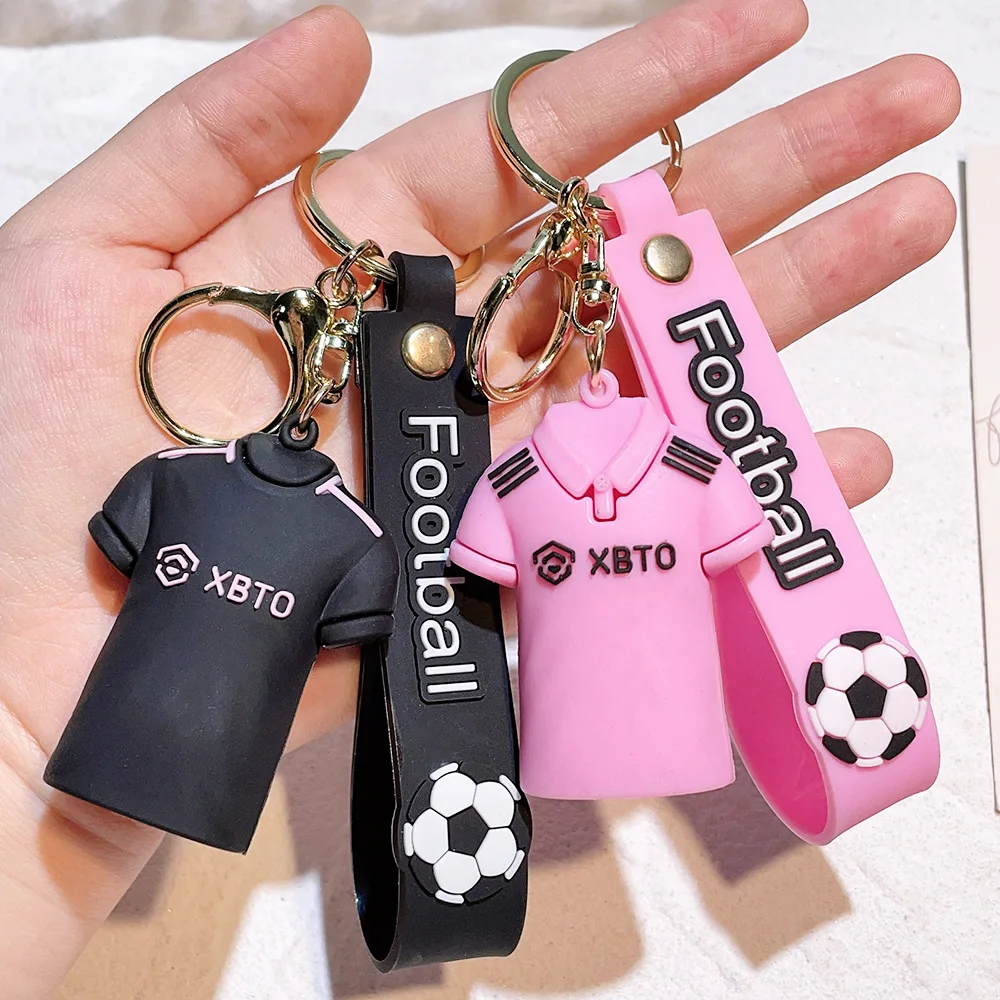 Hot Selling Football Clothing Design Football Shirt Famous Player Silicone Keychain Bag Pendant Sports Promotion Gift Souvenir