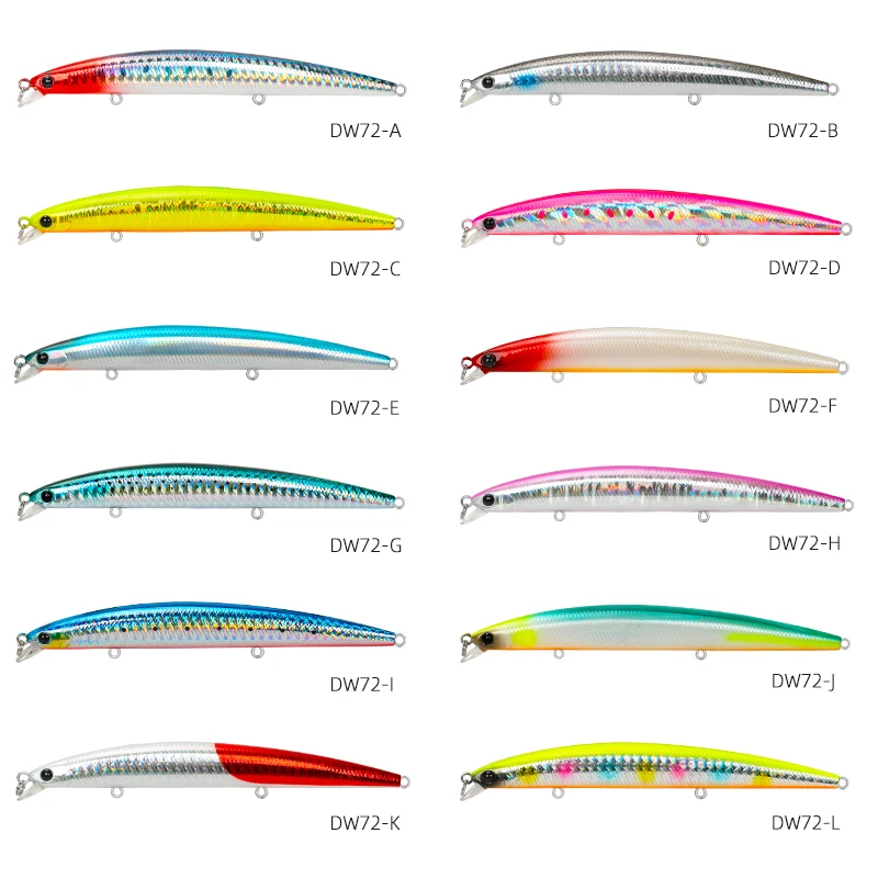 TSURINOYA Wholesale  Fishing Lure DW72 125mm 14.3g Depth 10cm-60cm Bass Baits Hard lure Floating Minnow