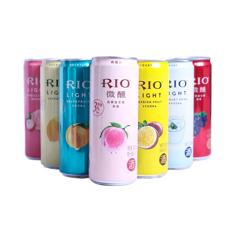 Wholesale Ruio Exotic Alcoholic Carbonated Drink 330ml Canned Fruit Flavored Cocktail Low-Fat Soda Soft Drink