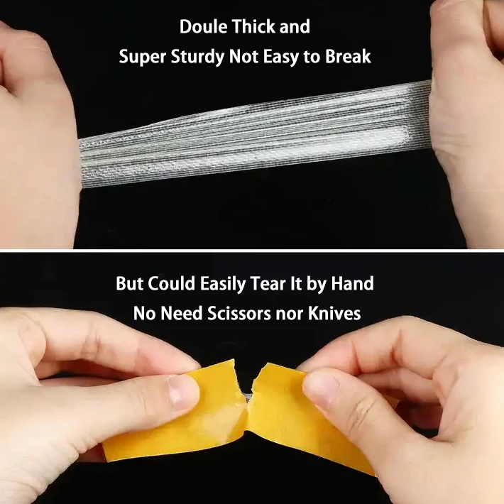 Ean Custom Strong Cross Weave Mesh Hot Melt Yellow Carpet Double Sided Fiberglass Tape