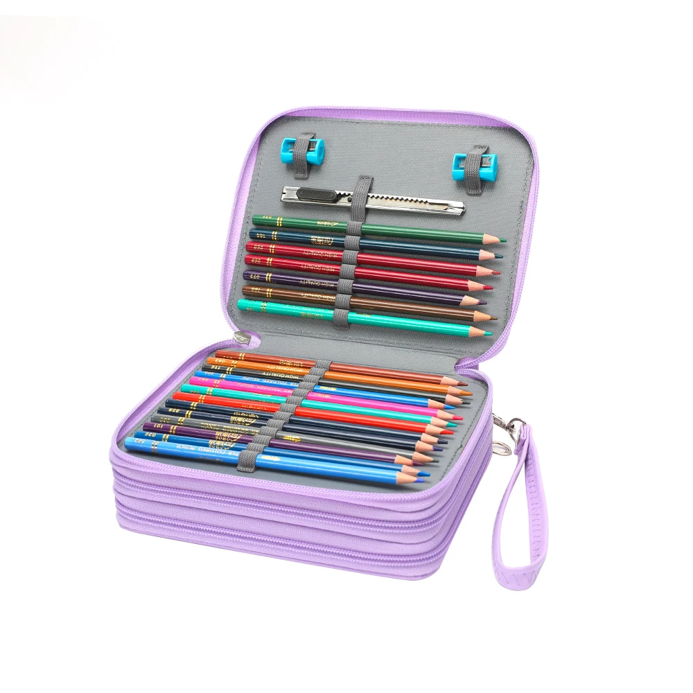 Цветной пенал, органайзер большой емкости для гелевых ручек и карандашей с несколькими отделениями