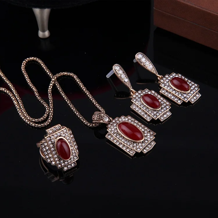  Роскошные позолоченные нигерийские индийские Ретро акриловые кристаллы в стиле Саудовской Аравии 3 шт. свадебный подарок набор свадебных
