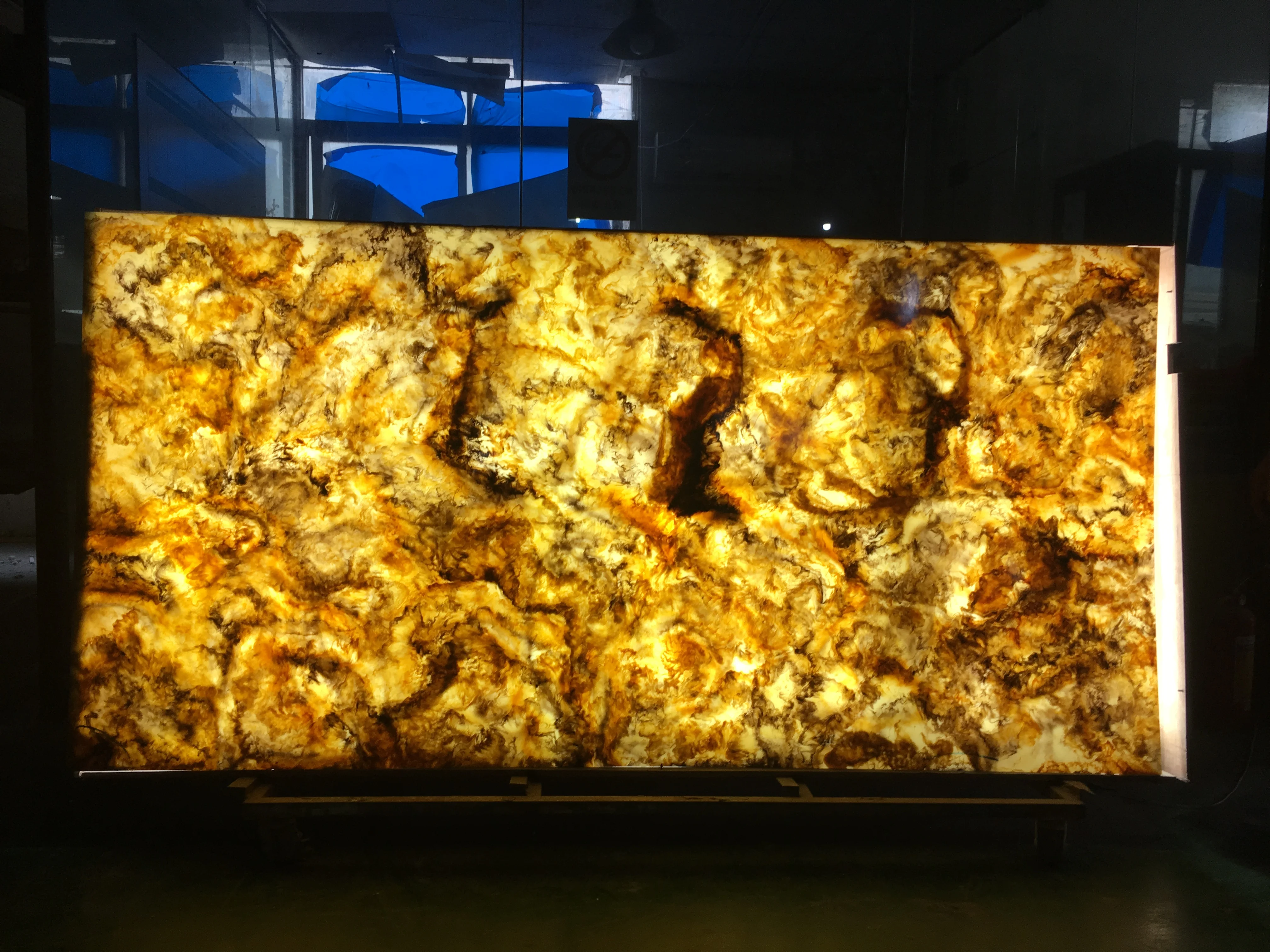 Translucent artificial onyx marble sheet luxury backlit stone slab for countertop