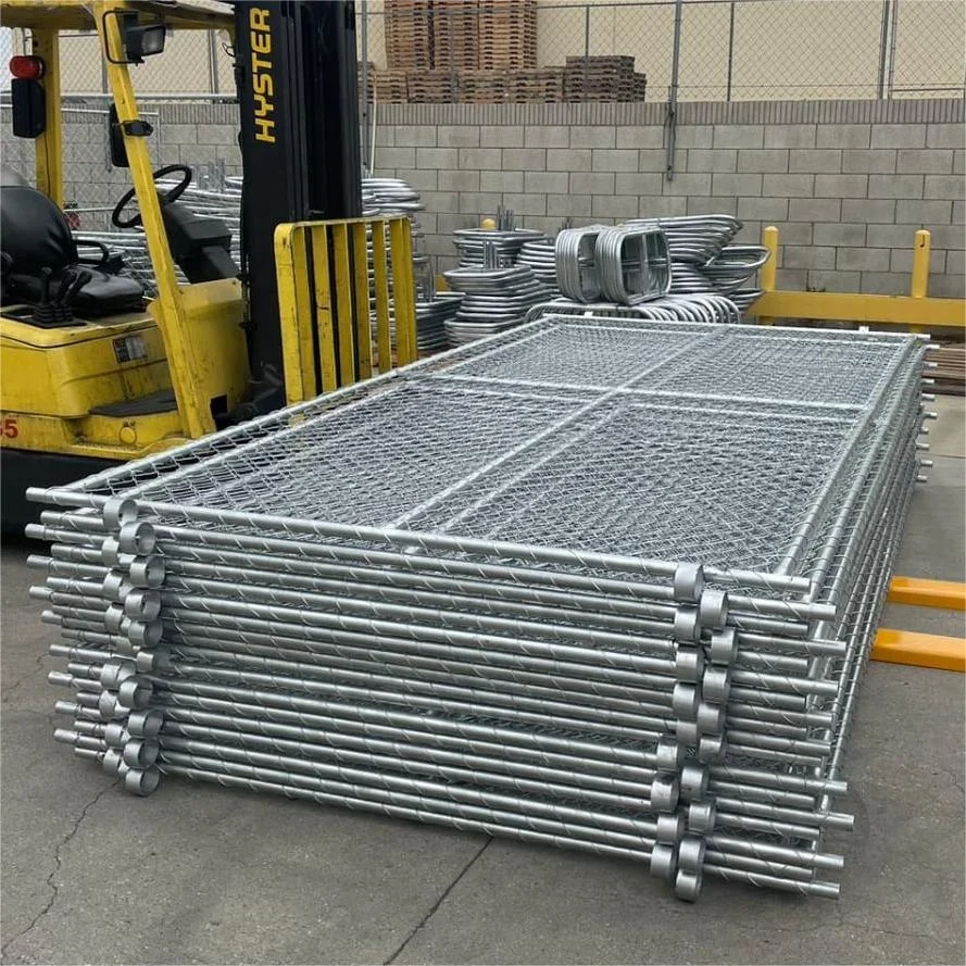 USA Market 6ft 8ft x10ft 12ft Galvanized Chain Link Construction Site Panels Temporary Fence Panels Outdoor