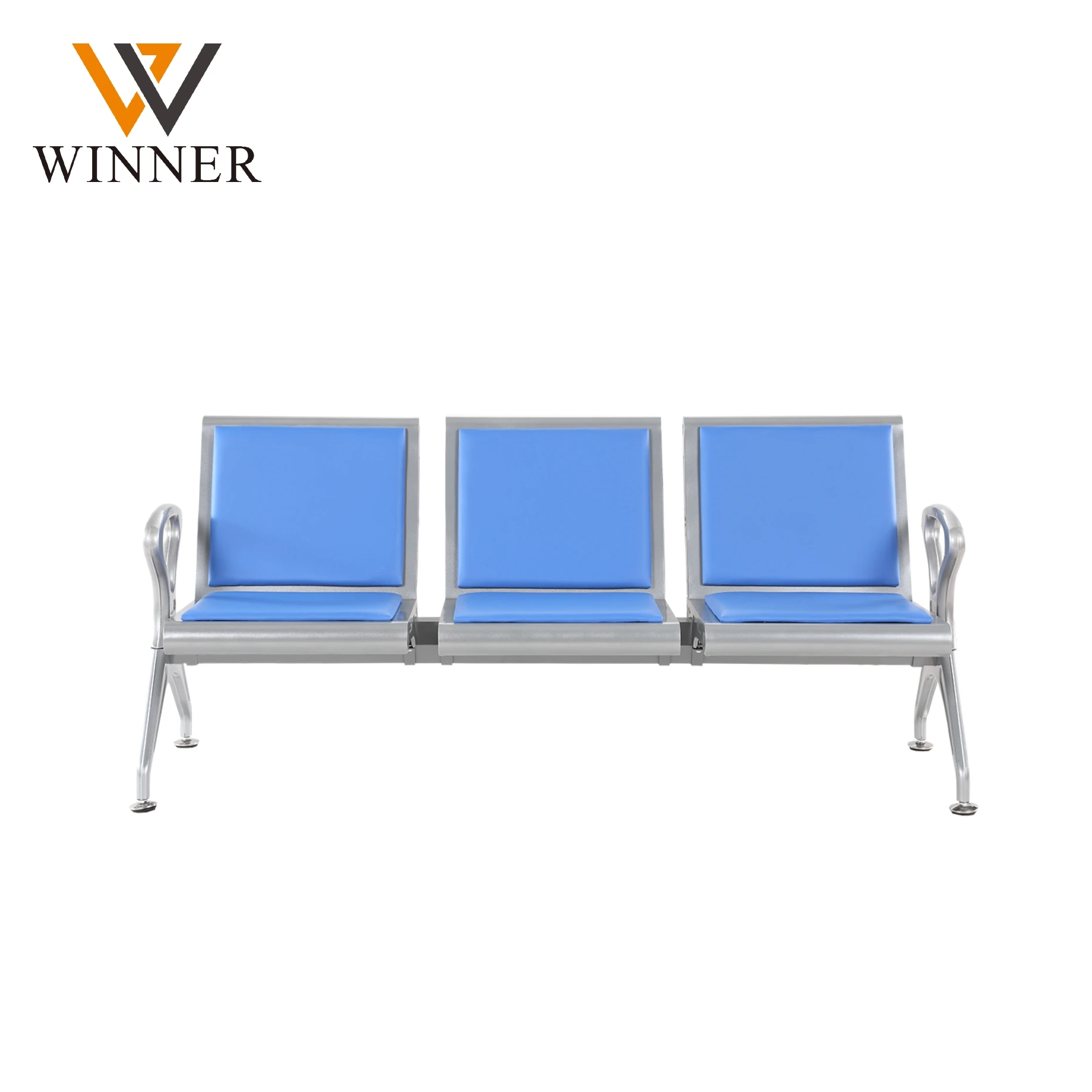 Medical Metal Furniture Waiting Chair Triple Bench 3 Seater leather Seat for hospital airport office building
