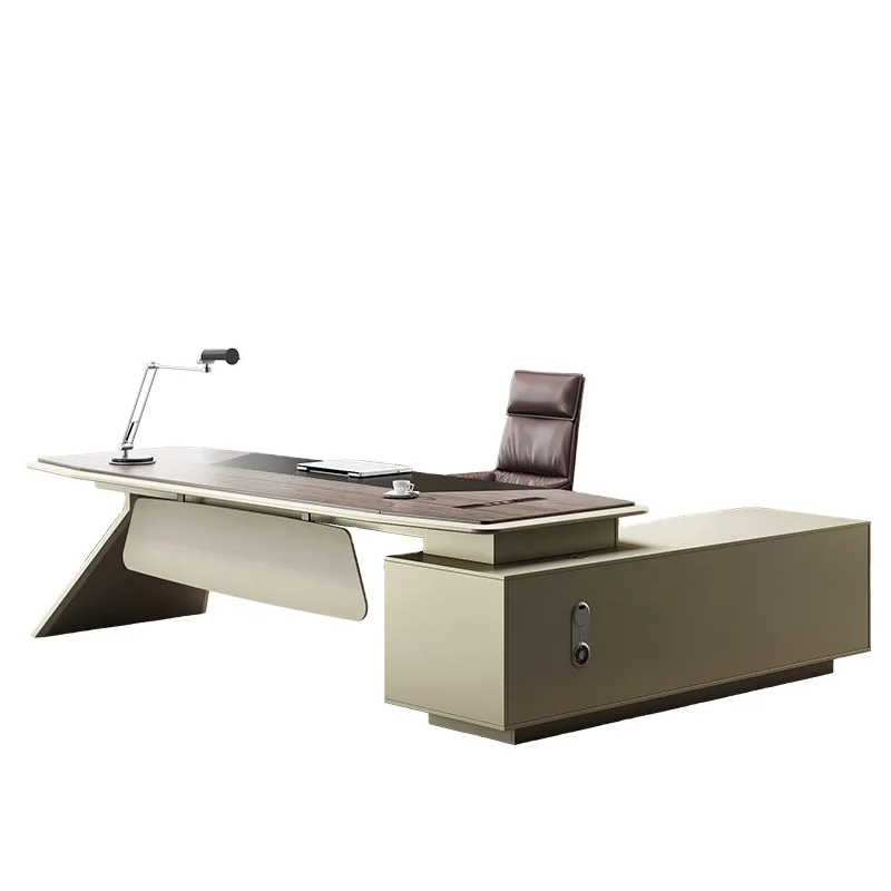 Luxury modern ceo L-shaped executive desk boss desk high-tech office furniture manager desk