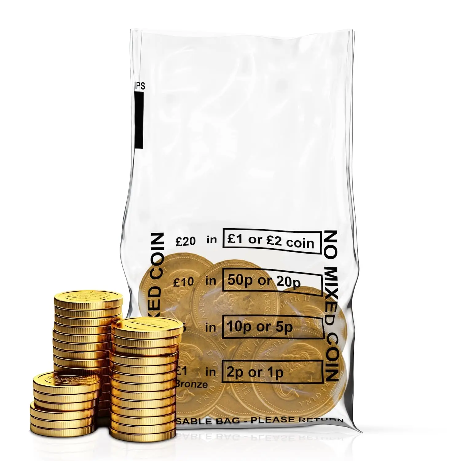 Plastics Coin Plastic Money/Bank Bag Self Locking 2 x 2 Plastic Coin Bags