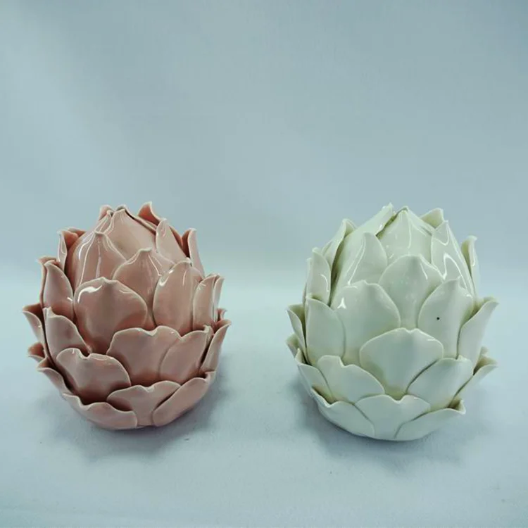 Modern Home Decor Handmade Glazed Artificial Porcelain Flowers Small Energetic Earthenware Ceramic Small Flowers