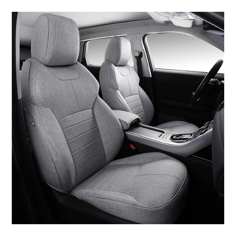 Custom Fit Car Accessories Seat Kits Cover 5 Seaters Full Set ECO Flax Linen Full Covered for Range Rover and Over 2000 Models