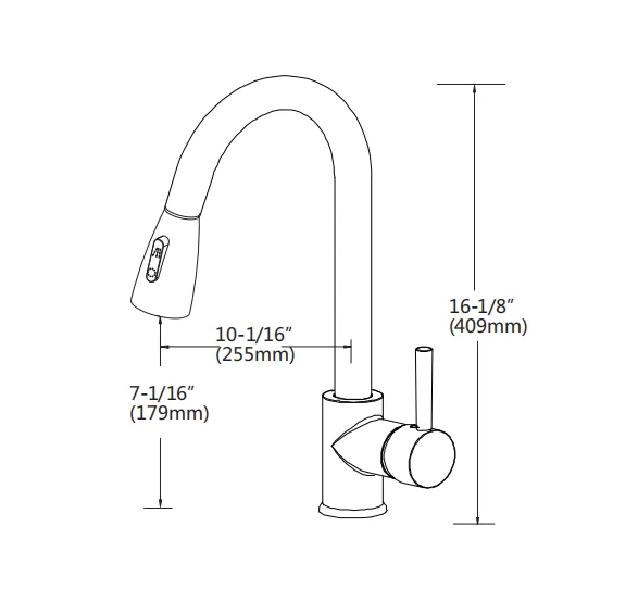 Watermark Plating Long Neck Water Sink Kitchen Mixer Faucet