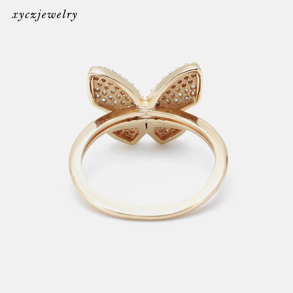  Модные ювелирные изделия Бабочка Кольцо 18K золота латунь бабочка