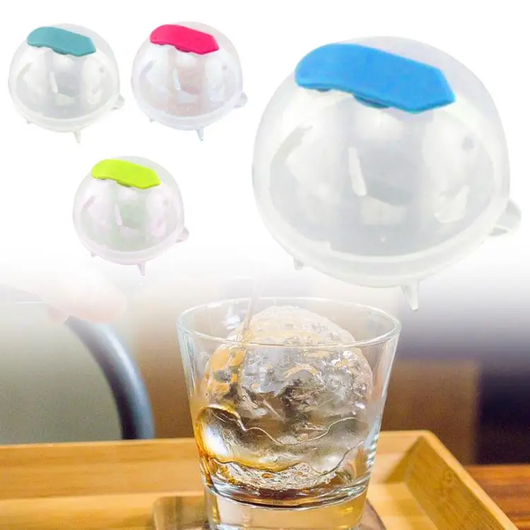 
4PCS/Set Ice Ball Mold With Colorful Lid Random Color DIY Ice Balls Making Mould Reusable Sphere Mold 