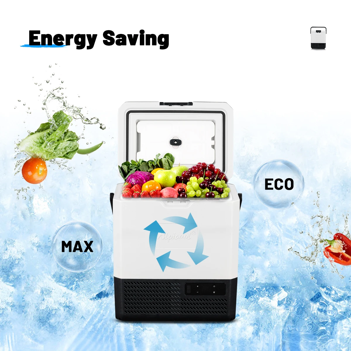 Alpicool P18 Mini Capacity Single Cooler 12V AC DC Dual Use Freezer Electric Compressor Fridge Portable Camping Car Refrigerator