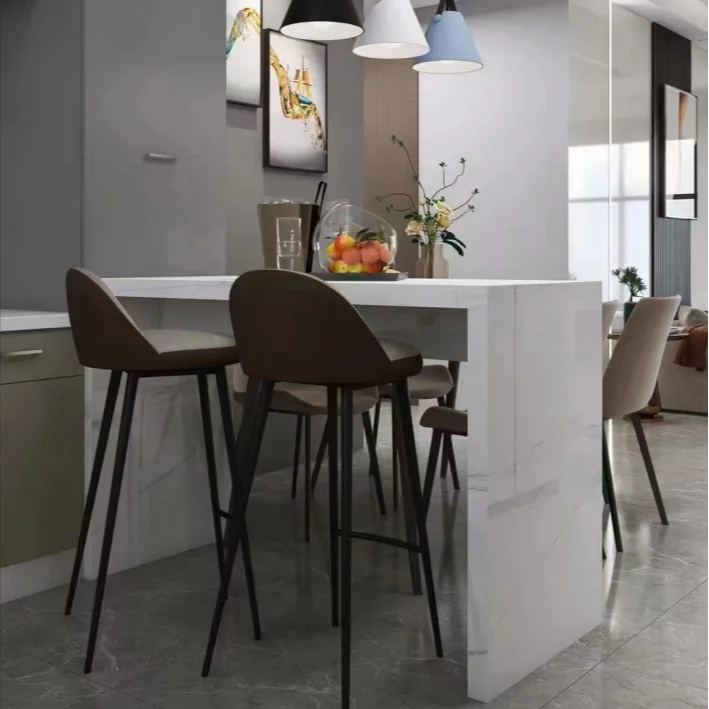 Factory Price OEM Multifunctional Free Standing Solid Surface Sintered Stone Movable Home Table Kitchen Unit Island